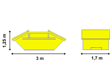 Absetzcontainer mit Deckel - 5 Kubik