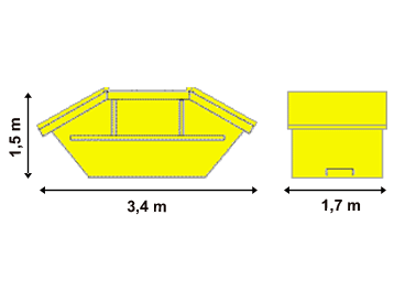 Absetzcontainer mit Deckel - 7 Kubik